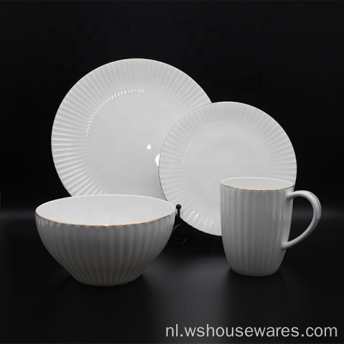 Porselein-diner Set White Bone Servies Set